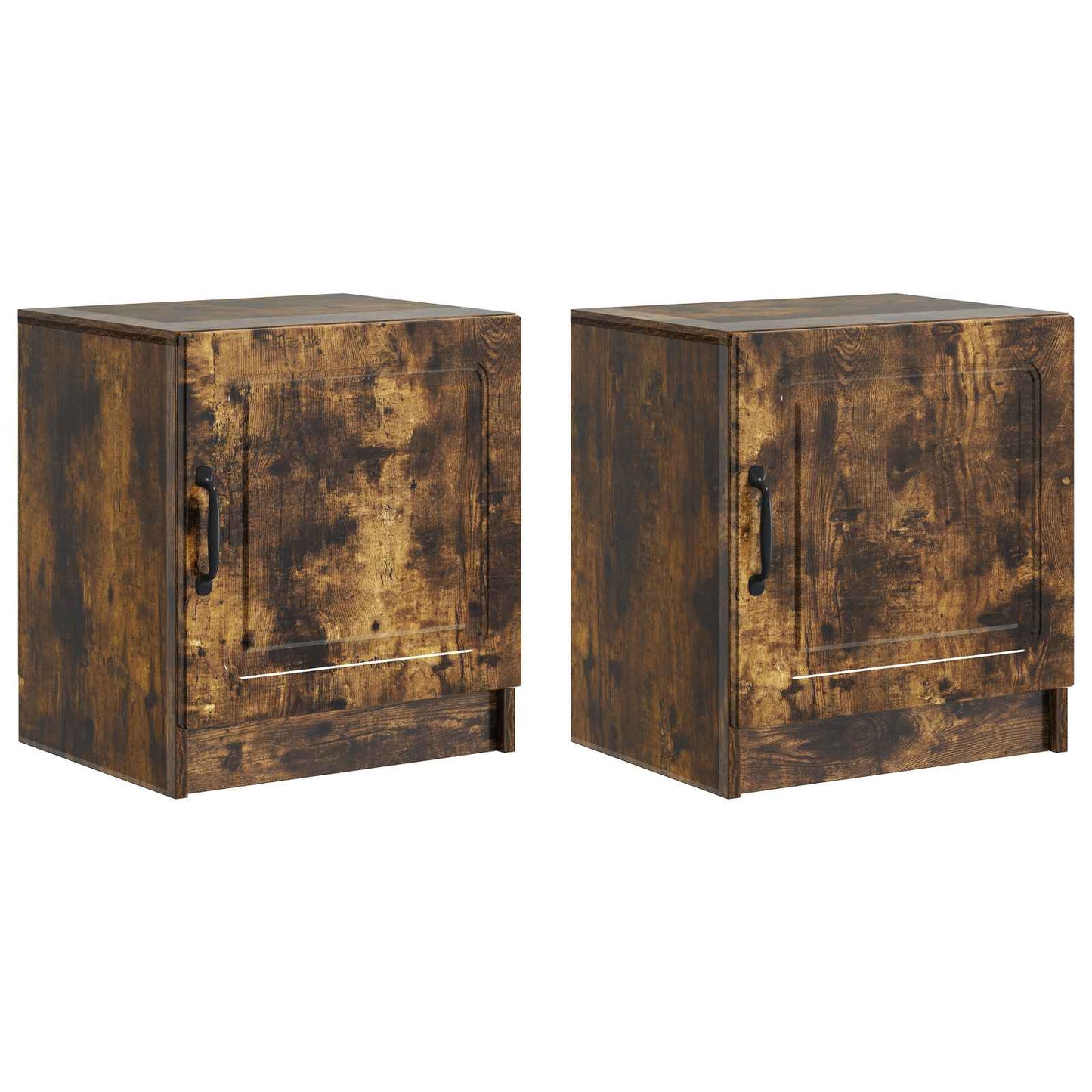 Nattbordskap 2 pcs Røkt Eik 43 x 34,5 x 47 cm Konstruert tre