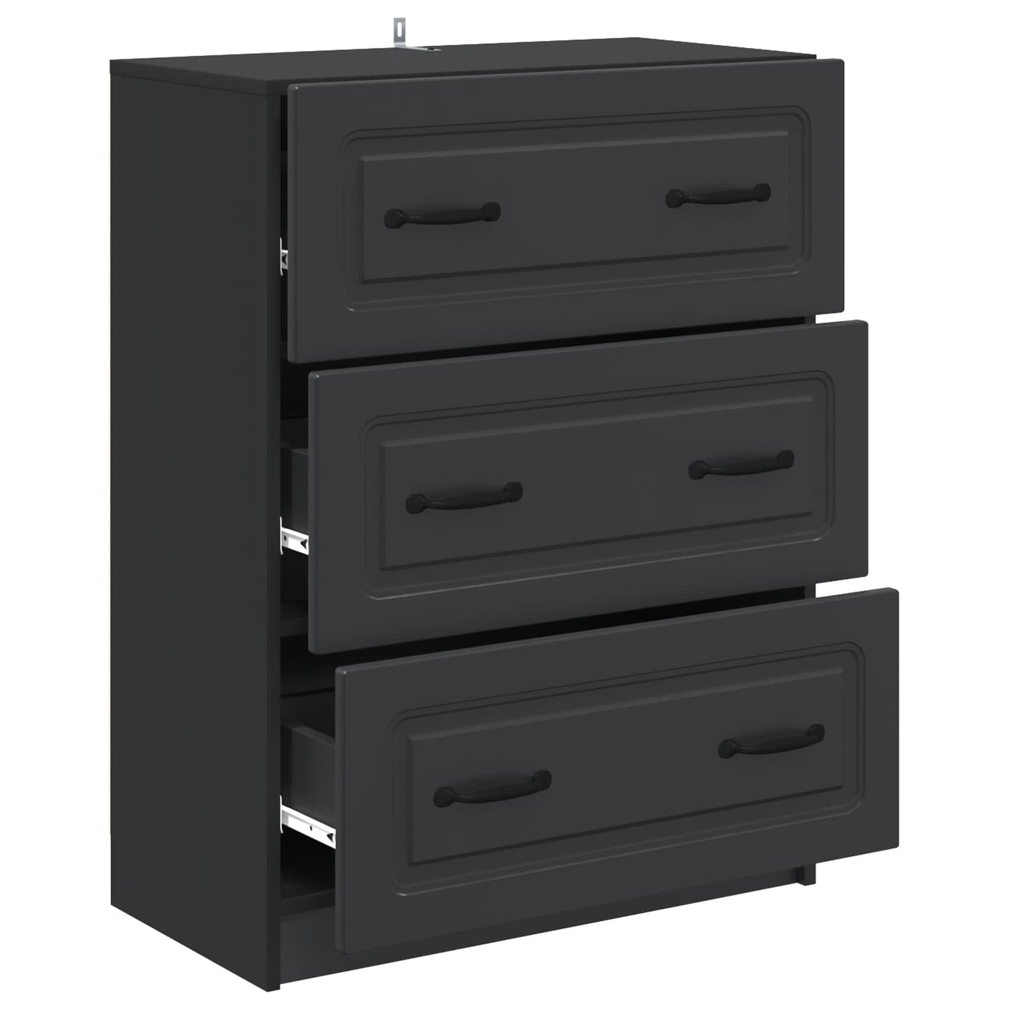 Skuffeskap Svart 66 x 34,5 x 87 cm Konstruert tre