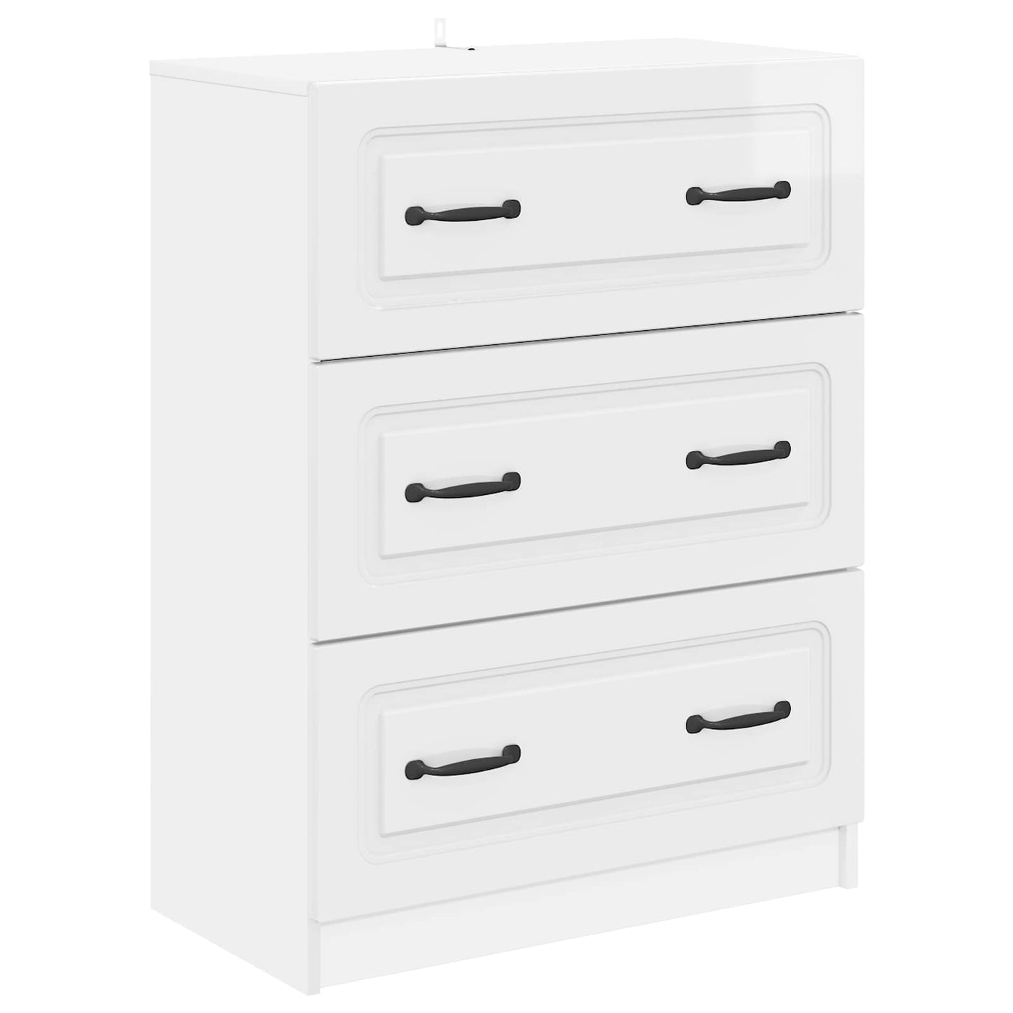 Skuffeskap Høgglans hvit 66 x 34,5 x 87 cm Konstruert tre