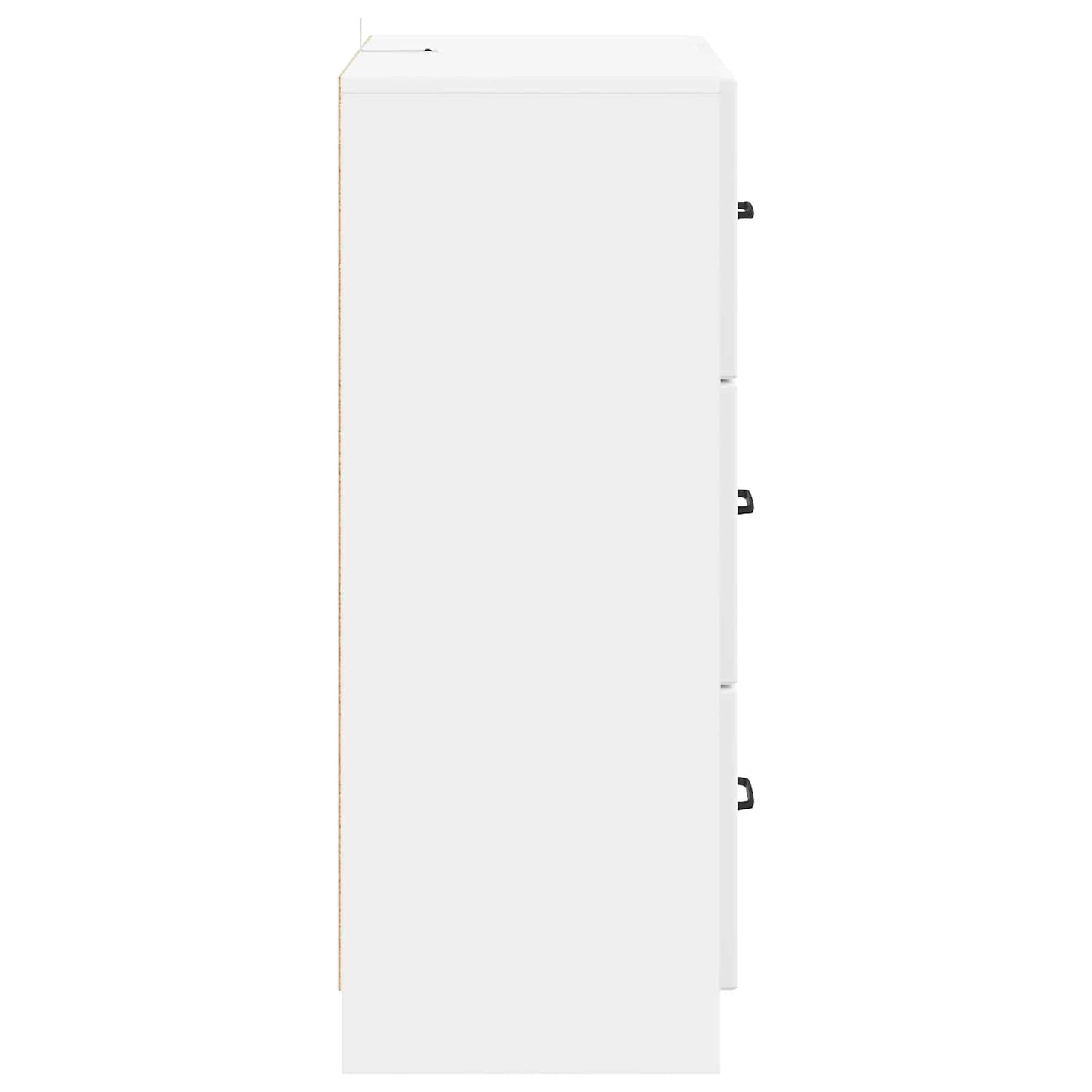 Skuffeskap Høgglans hvit 66 x 34,5 x 87 cm Konstruert tre