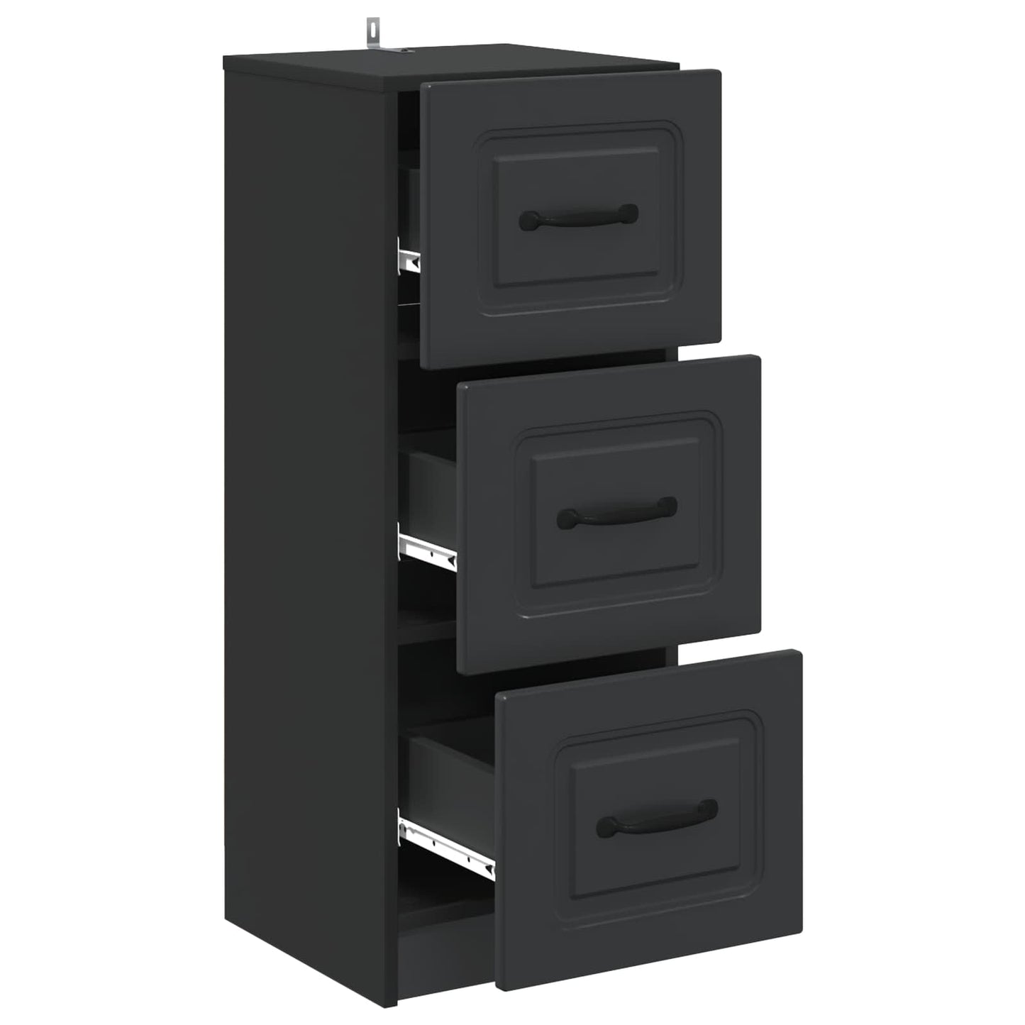 Skuffeskap Svart 33 x 34,5 x 87 cm Konstruert tre