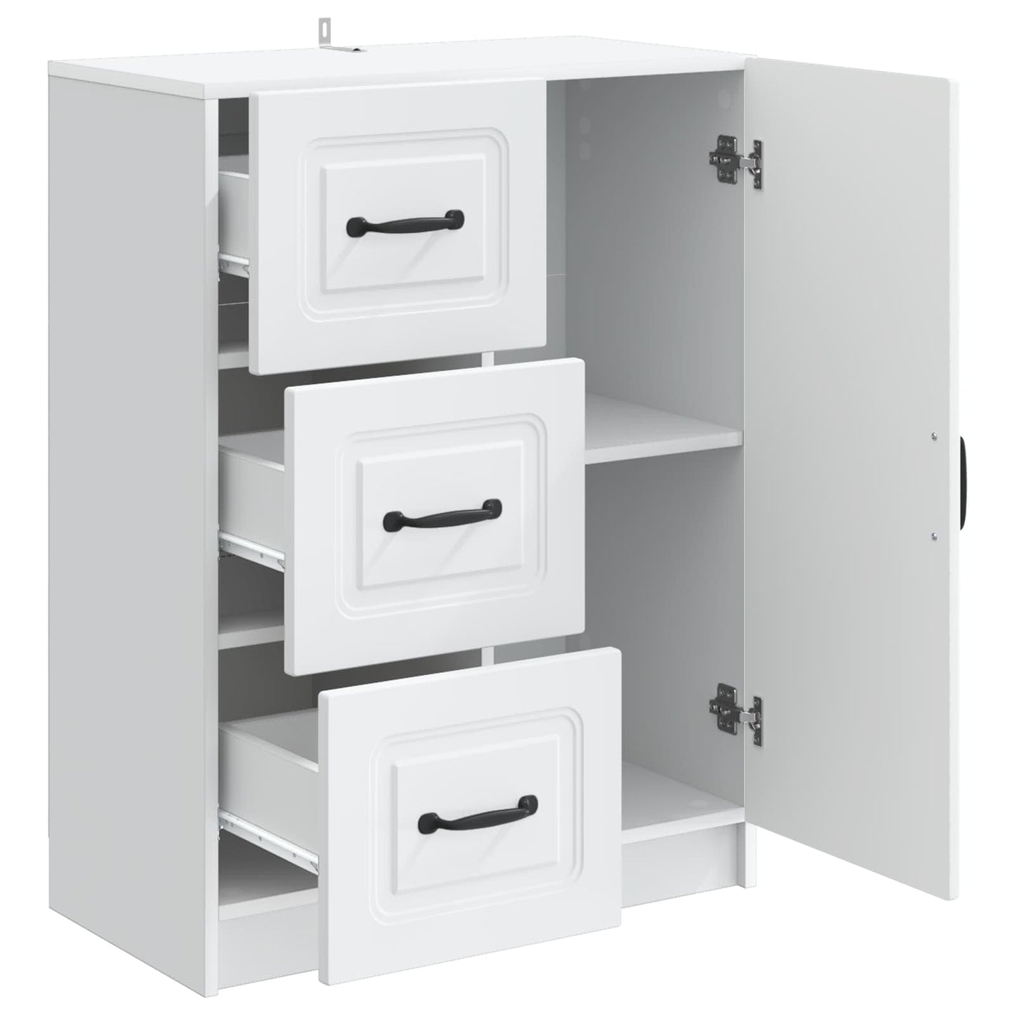 Serviesskap med skuff Hvit 66 x 34,5 x 87 cm Konstruert tre