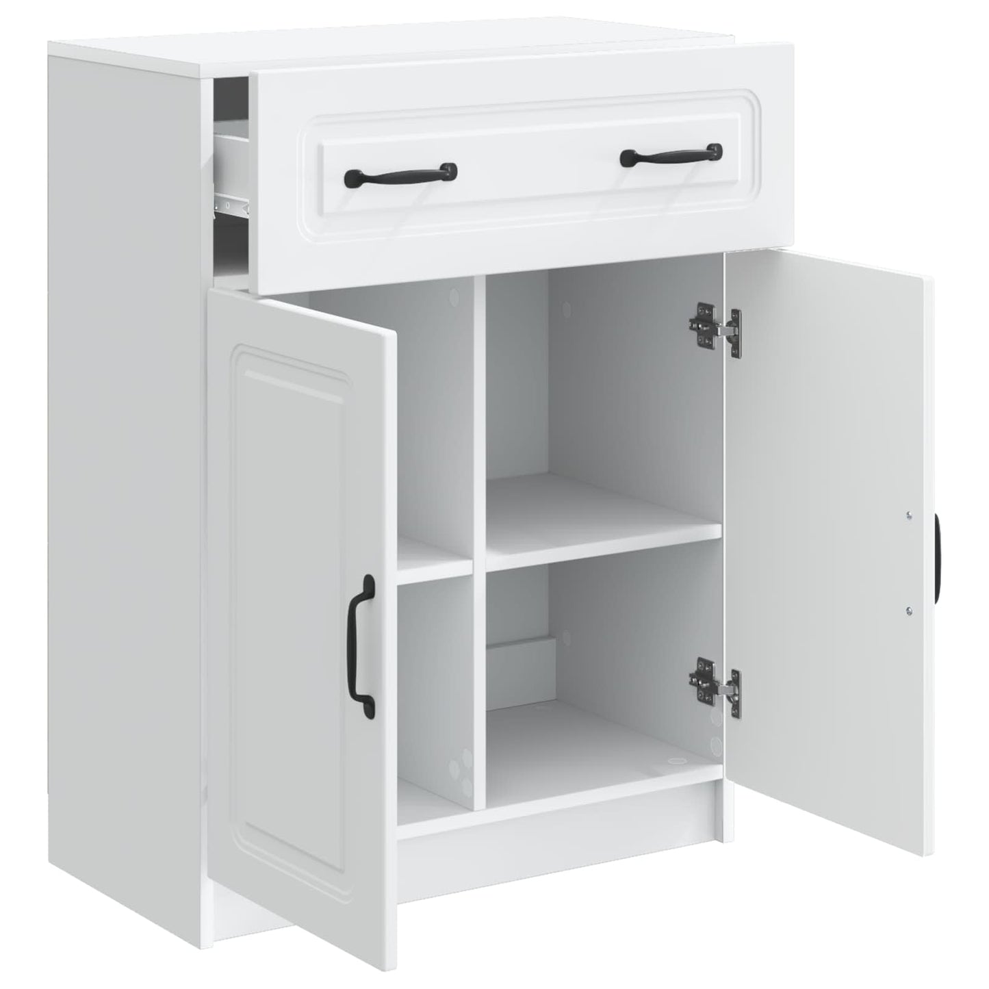 Serviesskap med skuff Hvit 66 x 34,5 x 87 cm Konstruert tre