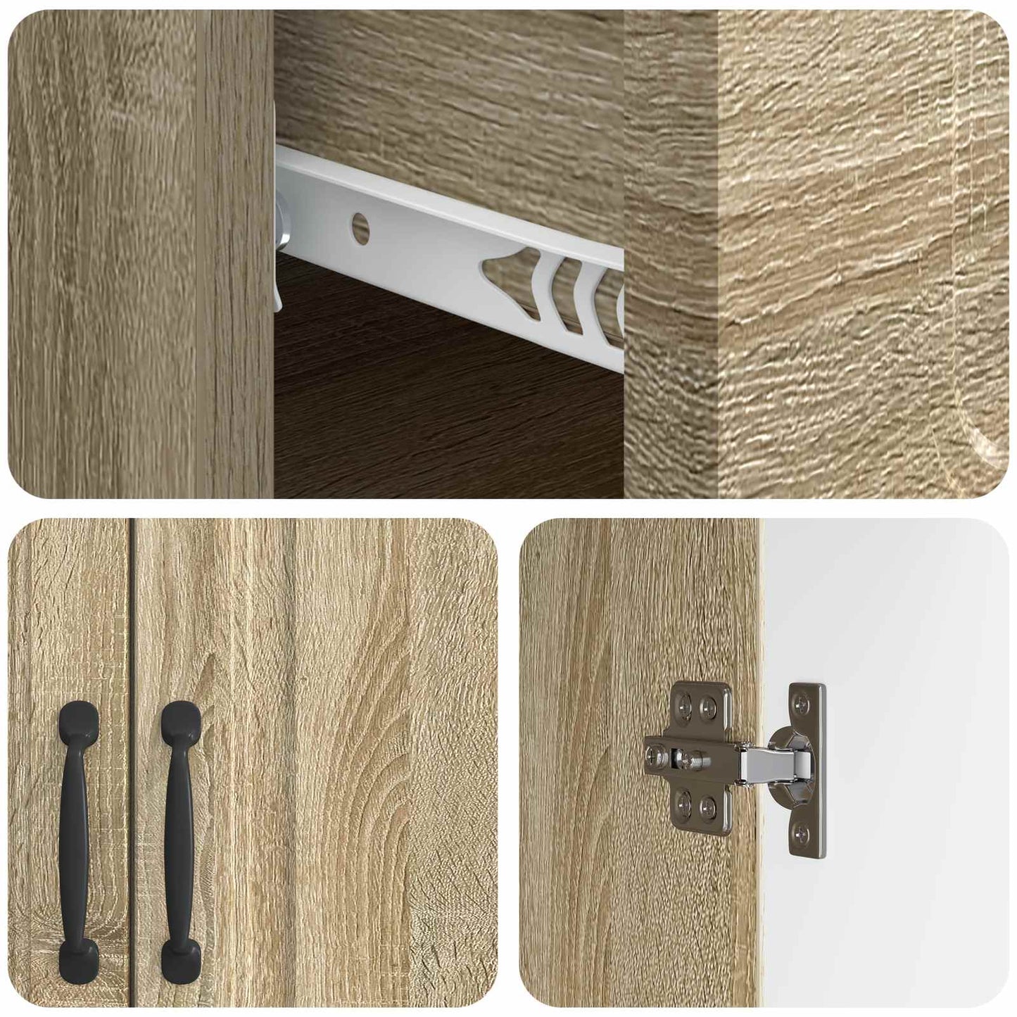 Serviesskap Sonoma eik 66 x 34,5 x 87 cm Konstruert tre