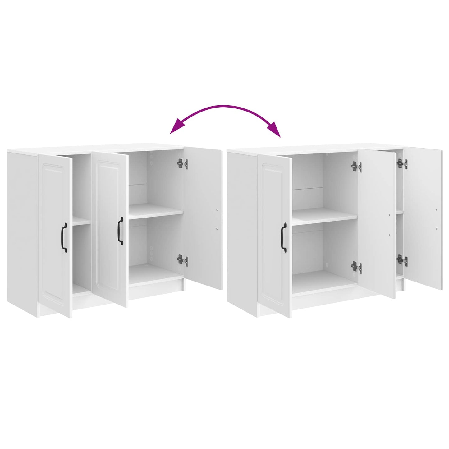 Serviesskap Høgglans hvit 89 x 34,5 x 77 cm Konstruert tre