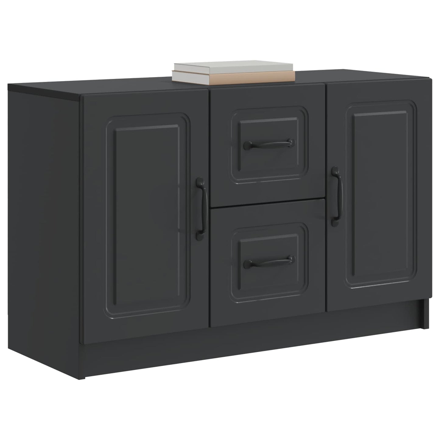 Serviesskap med skuff Svart 89 x 34,5 x 57 cm Konstruert tre