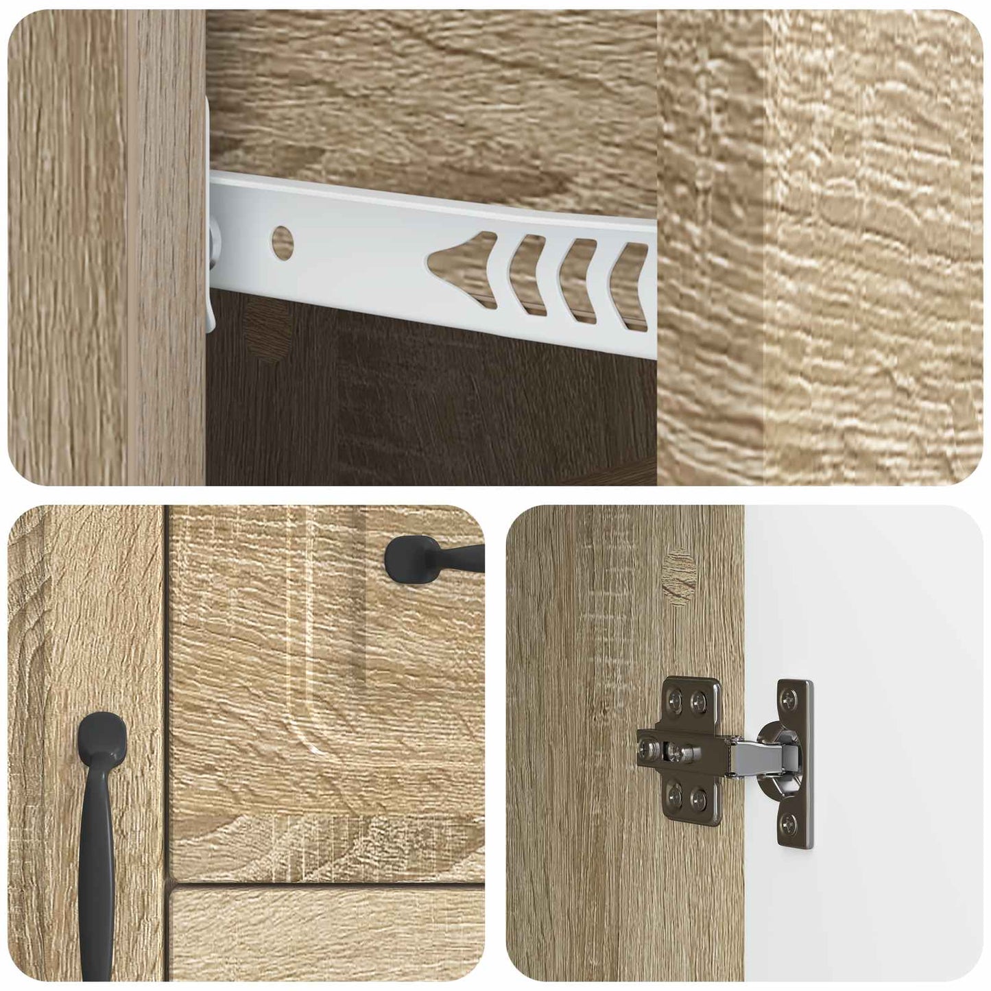 Serviesskap Sonoma eik 89 x 34,5 x 57 cm Konstruert tre