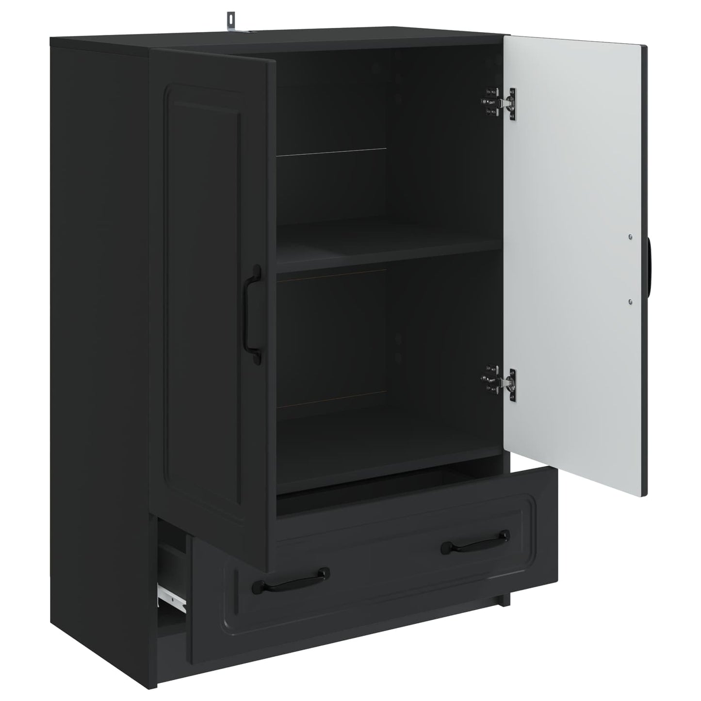 Serviesskap med skuff Svart 66 x 34,5 x 92 cm Konstruert tre