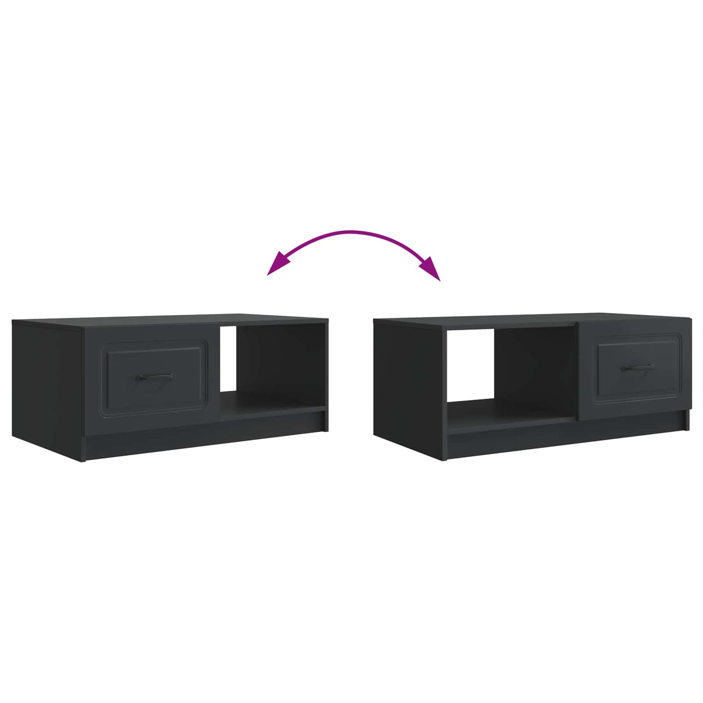 Kaffebord Svart 90 x 50 x 37 cm Konstruert tre
