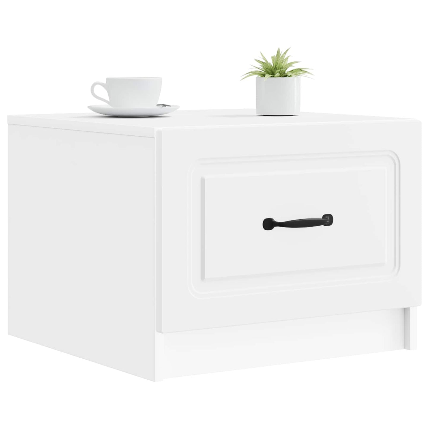 Kaffebord med skuff Hvit 49 x 50 x 37 cm Konstruert tre
