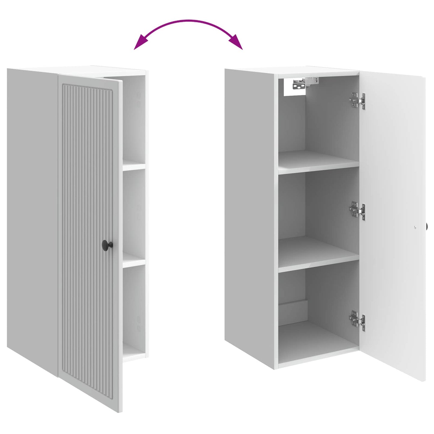 Vegghengt skap Høgglans hvit 33 x 34,5 x 90 cm Konstruert tre