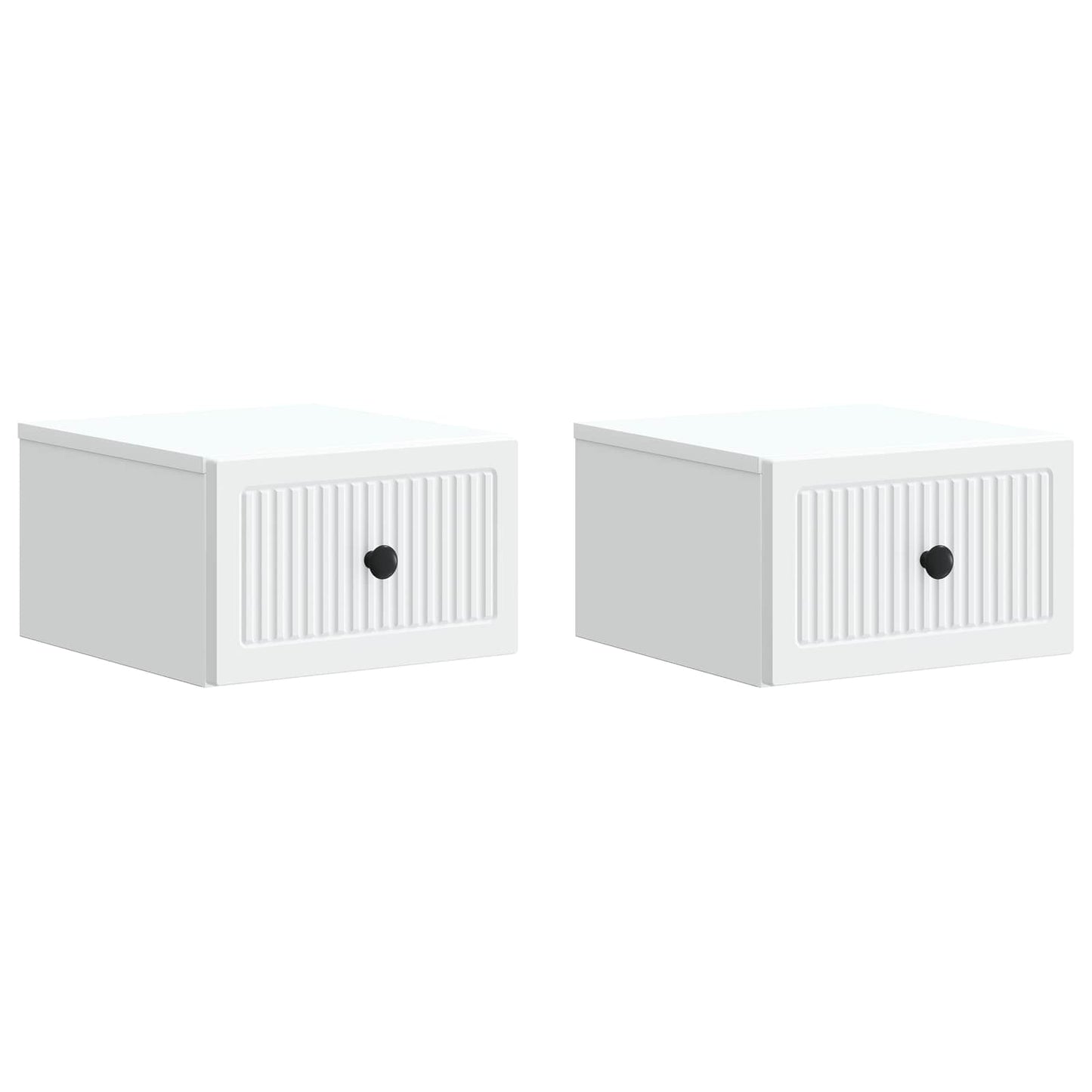 Vegghengt Nattbord 2 pcs Hvit 33 x 34,5 x 20 cm Konstruert tre