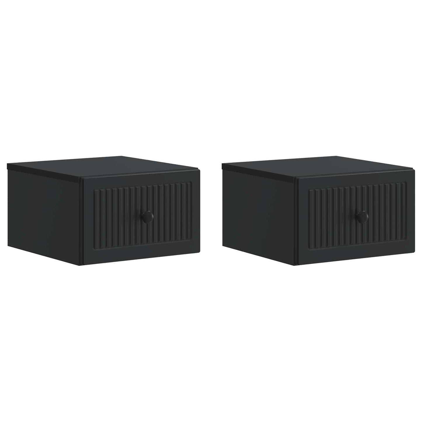Vegghengt Nattbord 2 pcs Svart 33 x 34,5 x 20 cm Konstruert tre
