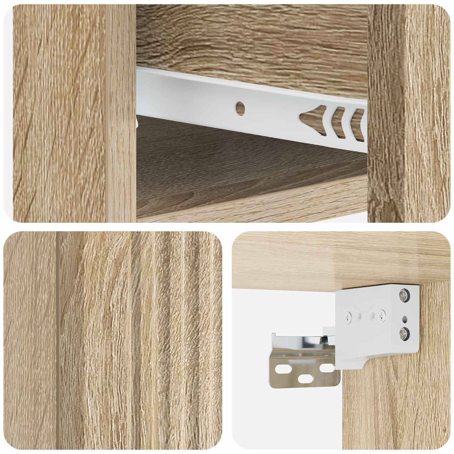Vegghengt Nattbord Sonoma eik 33 x 34,5 x 20 cm Konstruert tre