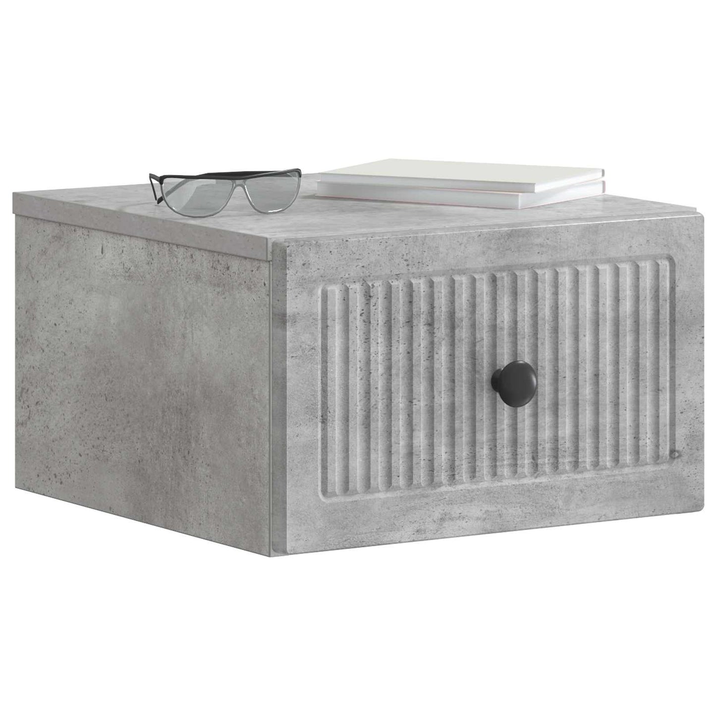 Vegghengt Nattbord Betonggrå 33 x 34,5 x 20 cm Konstruert tre