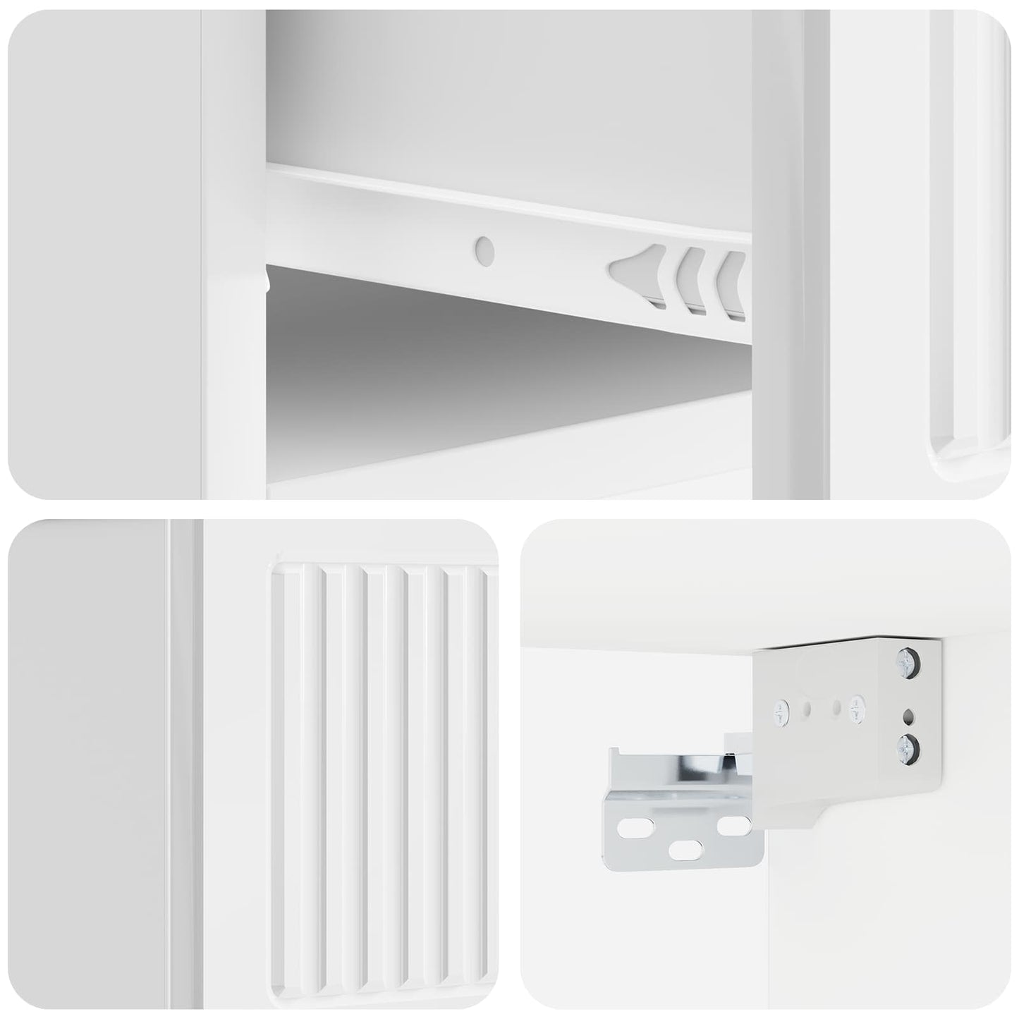 Vegghengt Nattbord 2 pcs Høgglans hvit 33 x 34,5 x 20 cm