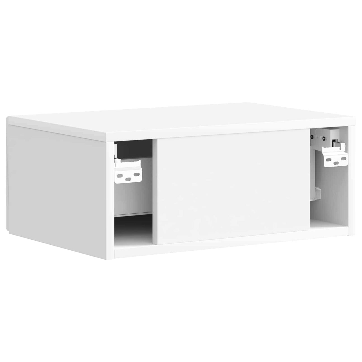 Nattbordskap med skuff 2 pcs Høgglans hvit 49 x 34,5 x 20 cm