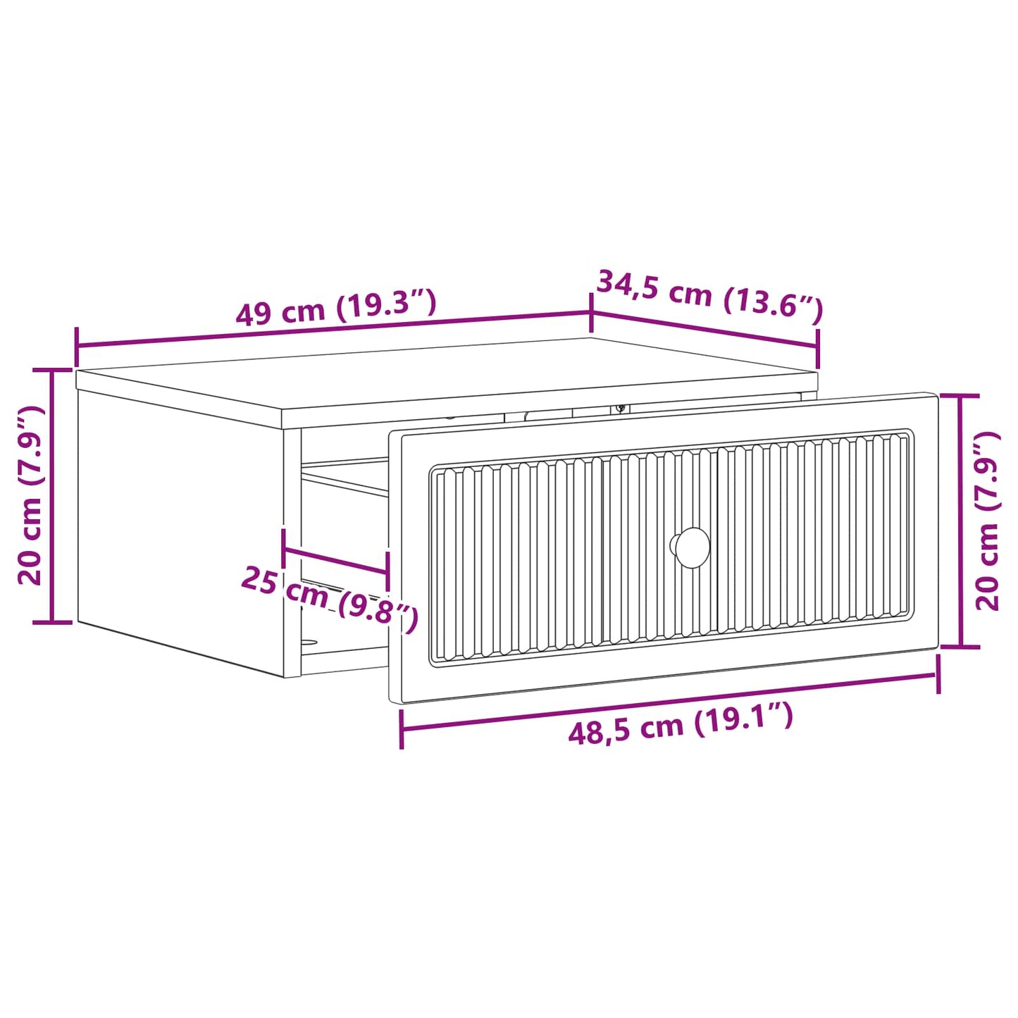 Nattbordskap 2 pcs Gammelt tre 49 x 34,5 x 20 cm Konstruert tre