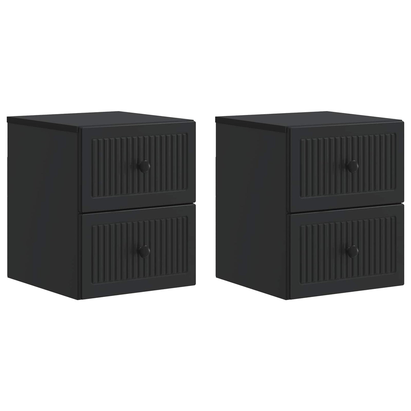 Vegghengt Nattbord 2 pcs Svart 33 x 34,5 x 40 cm Konstruert tre