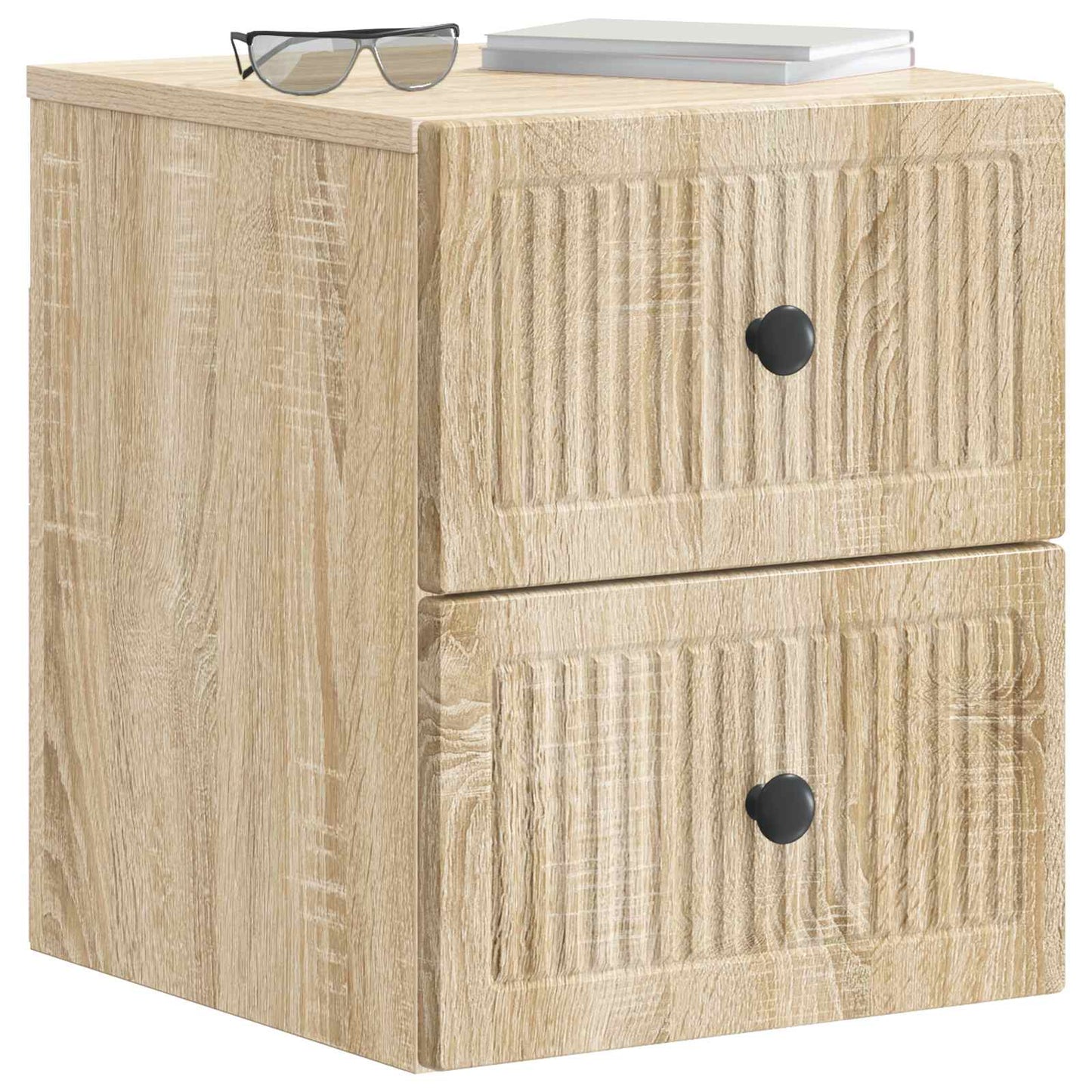 Vegghengt Nattbord Sonoma eik 33 x 34,5 x 40 cm Konstruert tre
