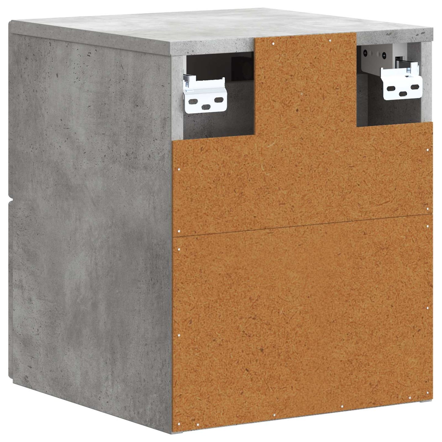 Vegghengt Nattbord med skuff 2 pcs Betonggrå 33 x 34,5 x 40 cm