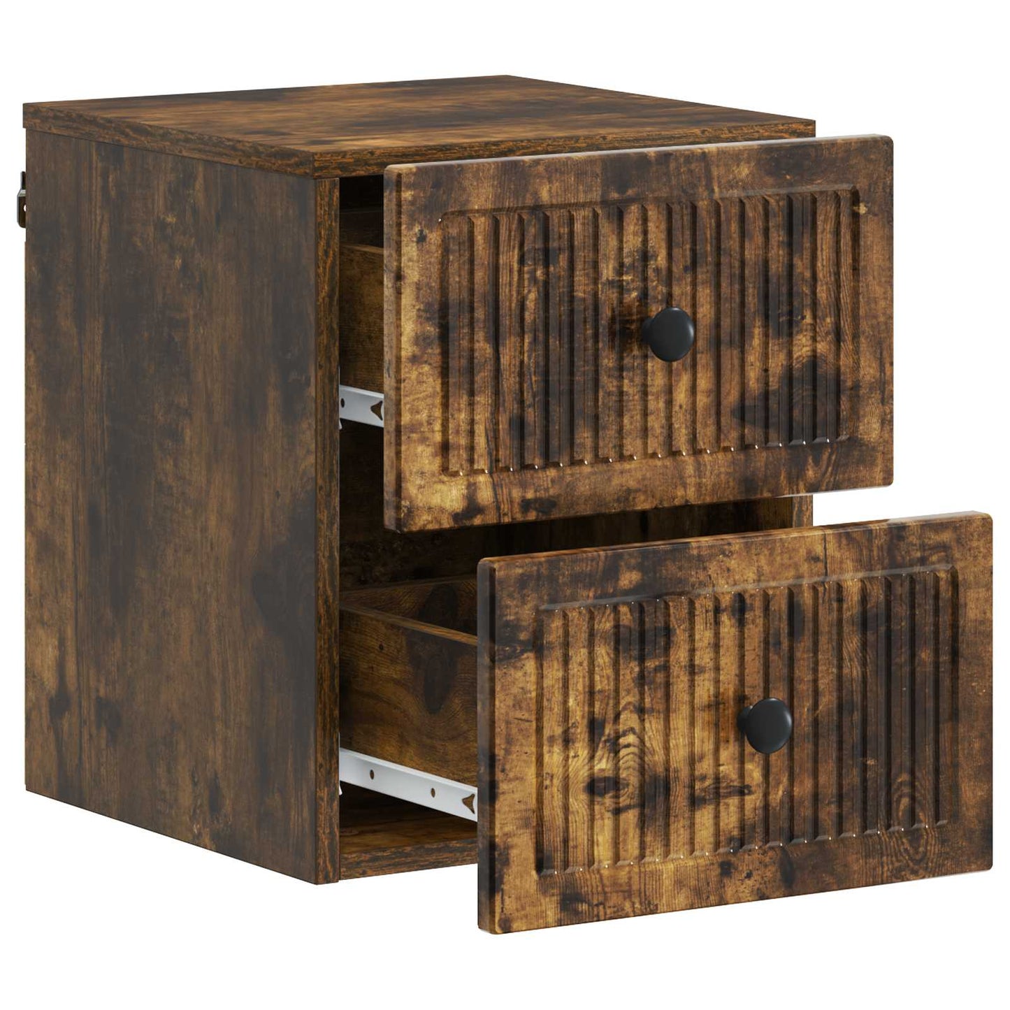Vegghengt Nattbord med skuff 2 pcs Røkt Eik 33 x 34,5 x 40 cm