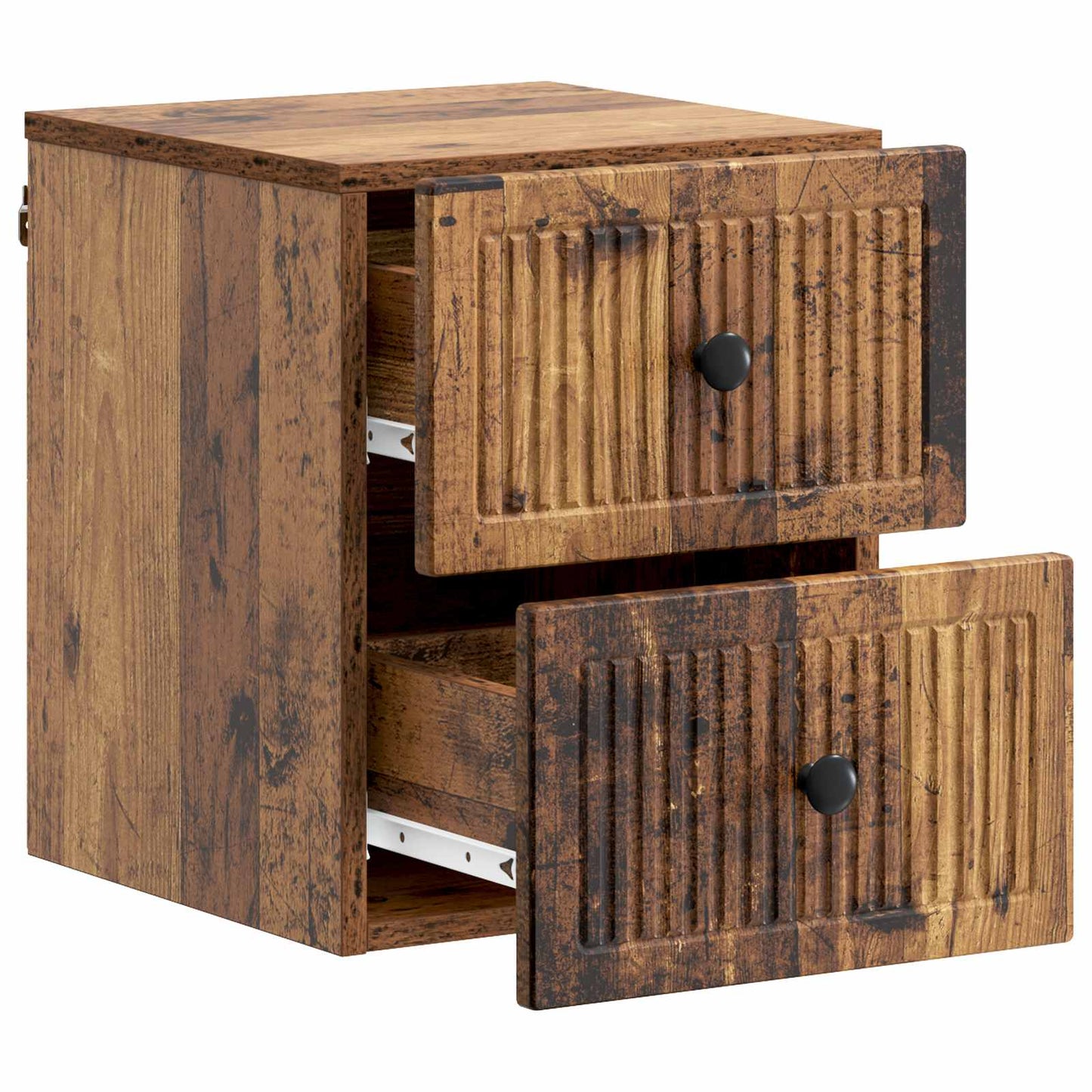 Vegghengt Nattbord 2 pcs Gammelt tre 33 x 34,5 x 40 cm