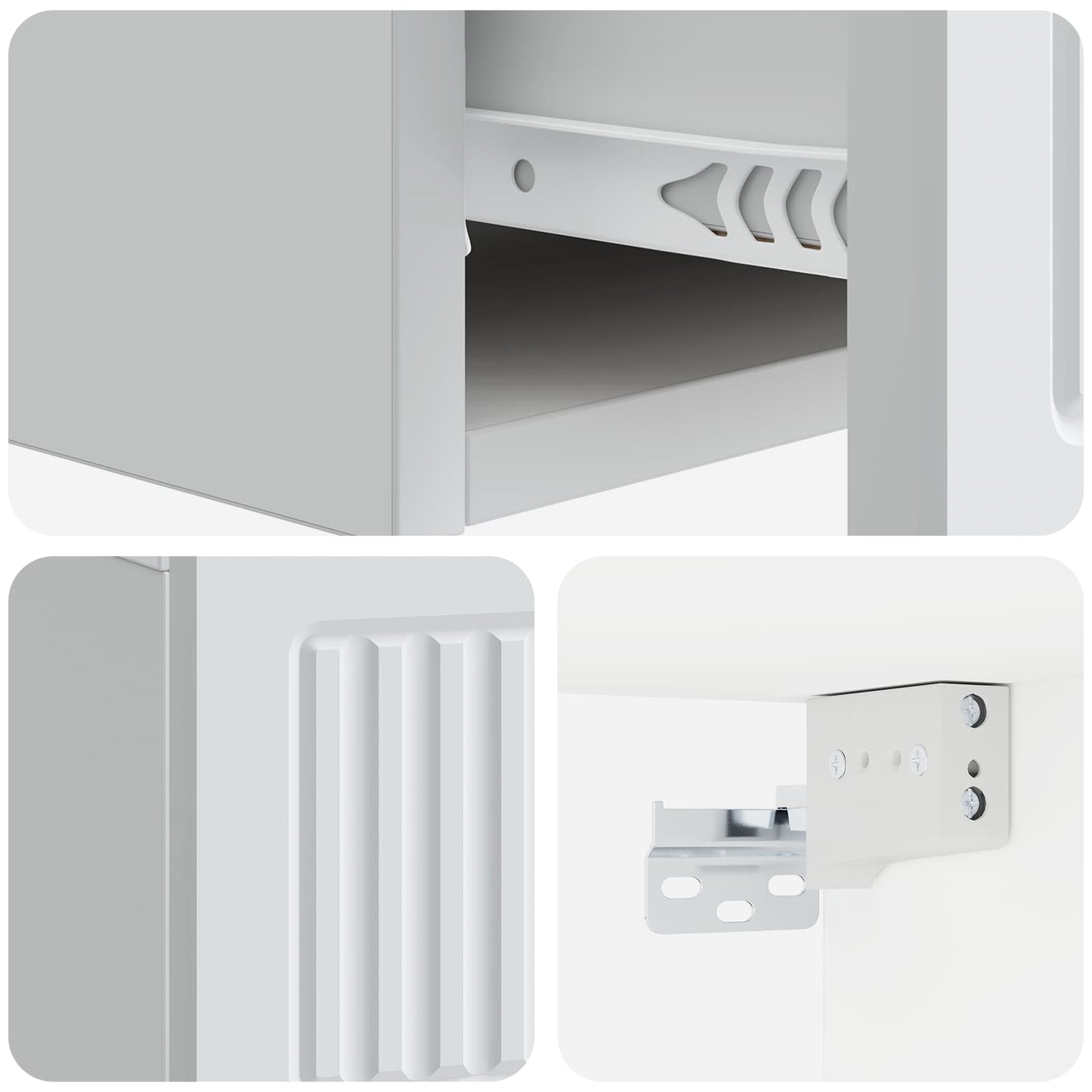 Vegghengt Sidebord Hvit 59 x 34,5 x 17 cm Konstruert tre