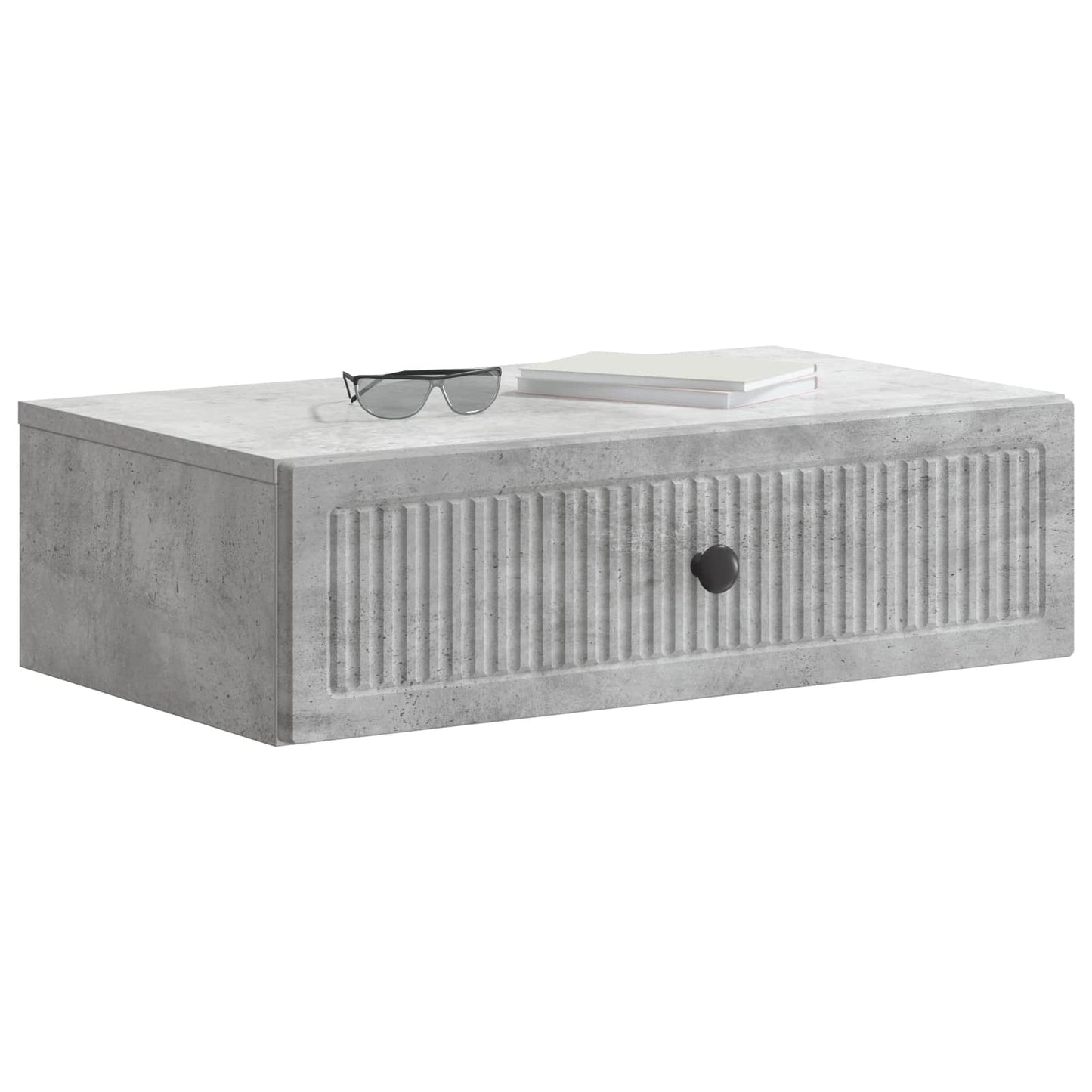 Vegghengt Sidebord Betonggrå 59 x 34,5 x 17 cm Konstruert tre