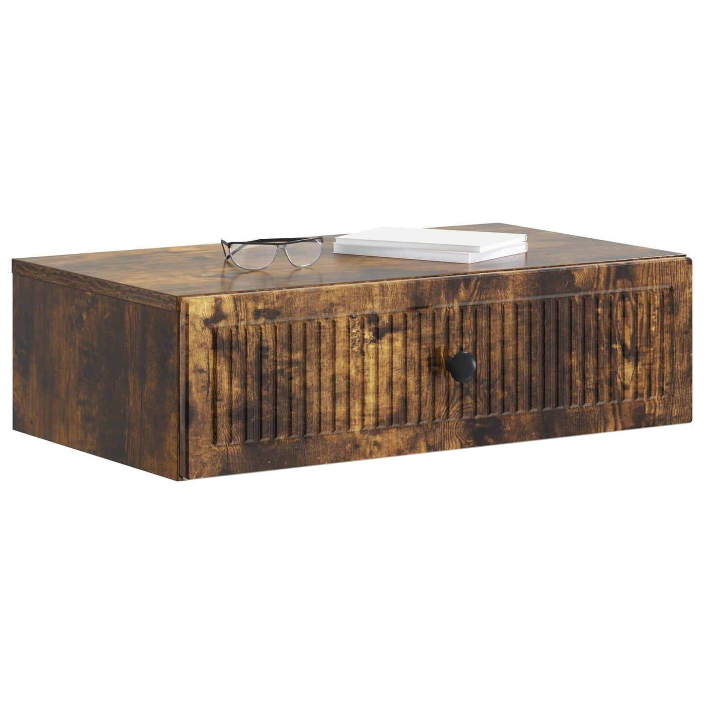 Vegghengt Sidebord Røkt Eik 59 x 34,5 x 17 cm Konstruert tre