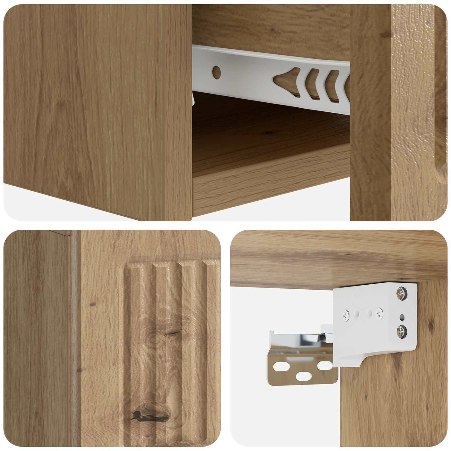 Vegghengt Sidebord 59 x 34,5 x 17 cm Konstruert tre Artisan eik