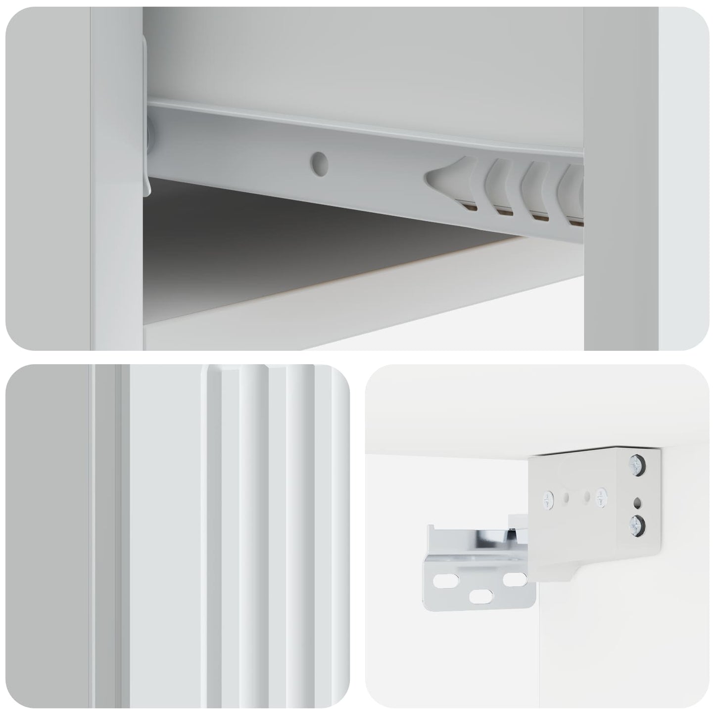 Vegghengt Sidebord Hvit 87,5 x 34,5 x 17 cm Konstruert tre