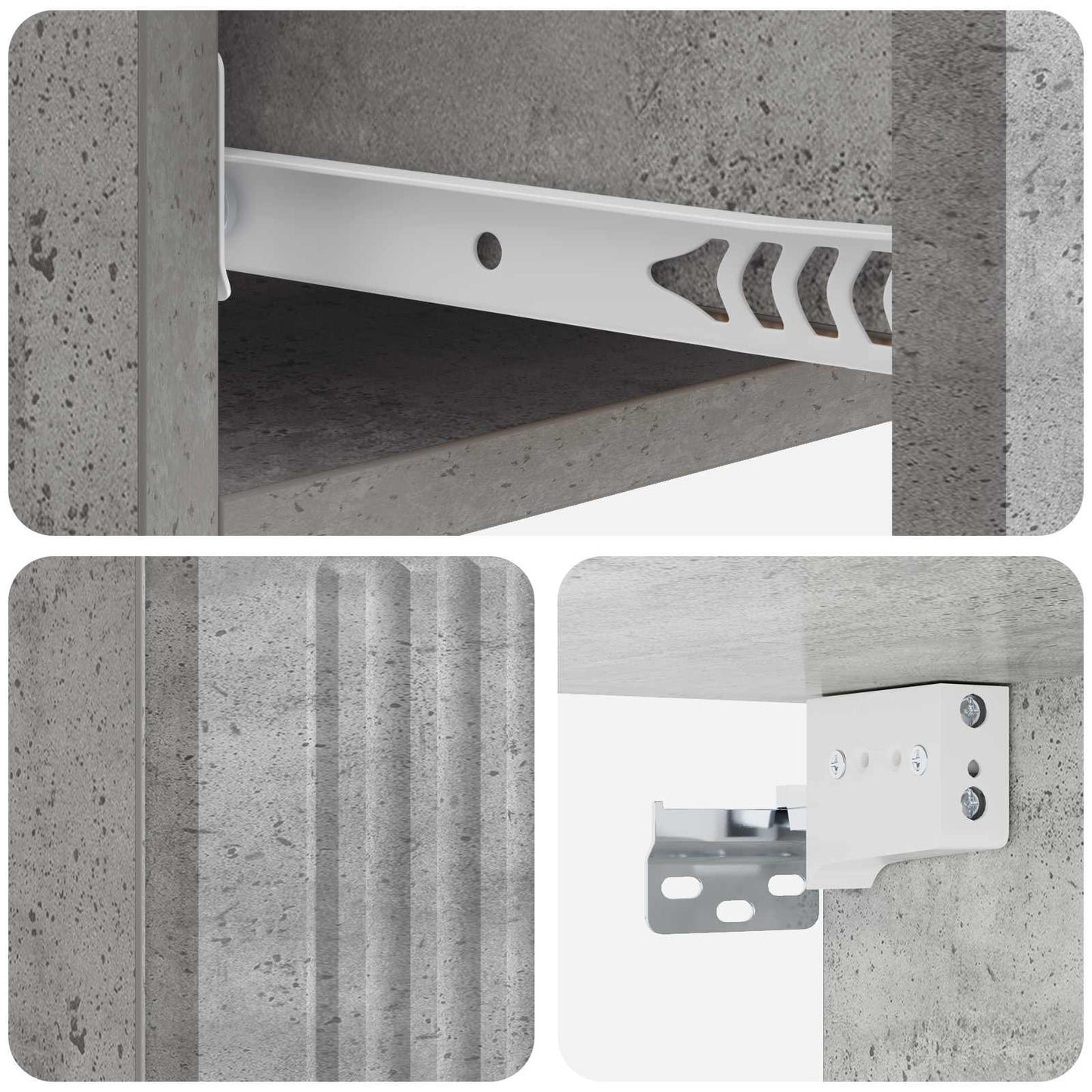 Vegghengt Sidebord Betonggrå 87,5 x 34,5 x 17 cm Konstruert tre
