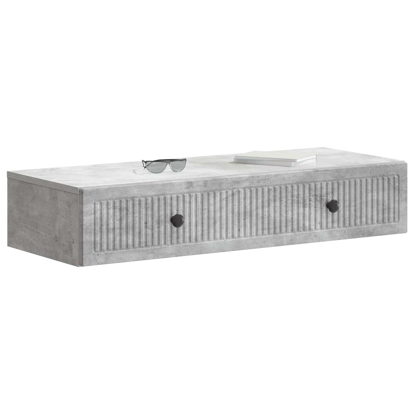 Vegghengt Sidebord Betonggrå 87,5 x 34,5 x 17 cm Konstruert tre