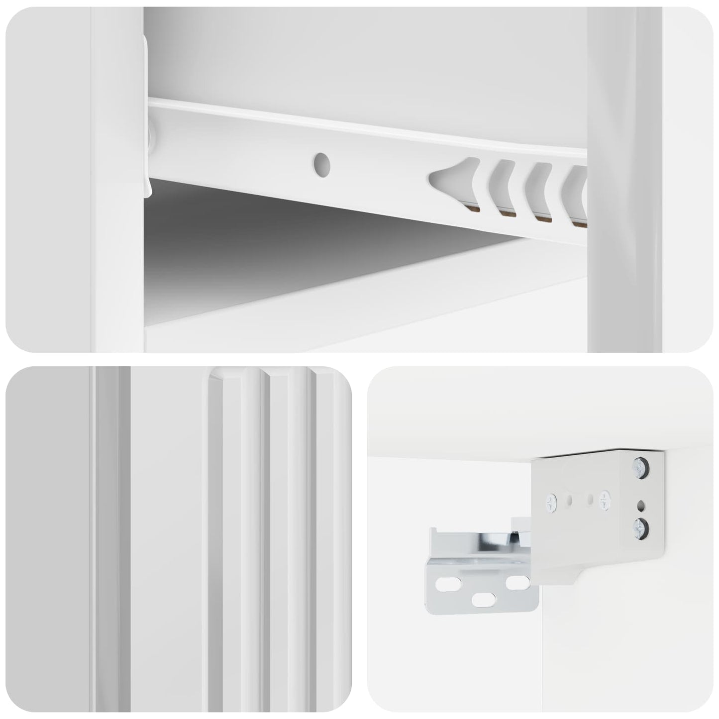 Vegghengt Sidebord Høgglans hvit 87,5 x 34,5 x 17 cm
