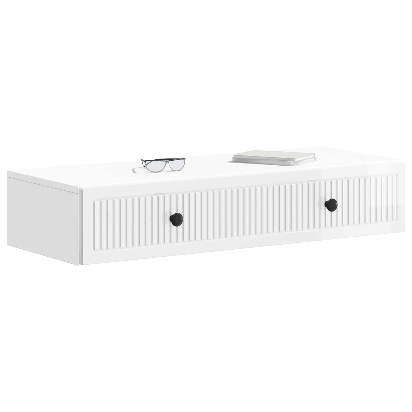 Vegghengt Sidebord Høgglans hvit 87,5 x 34,5 x 17 cm