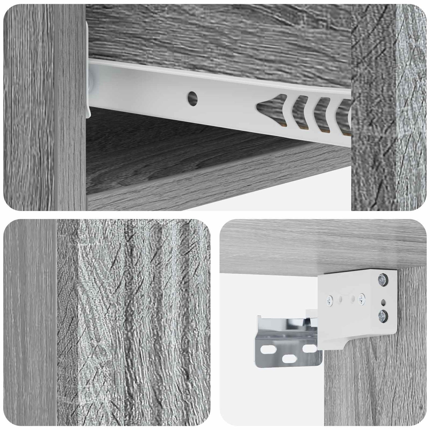 Vegghengt Sidebord Grå sonoma 87,5 x 34,5 x 17 cm