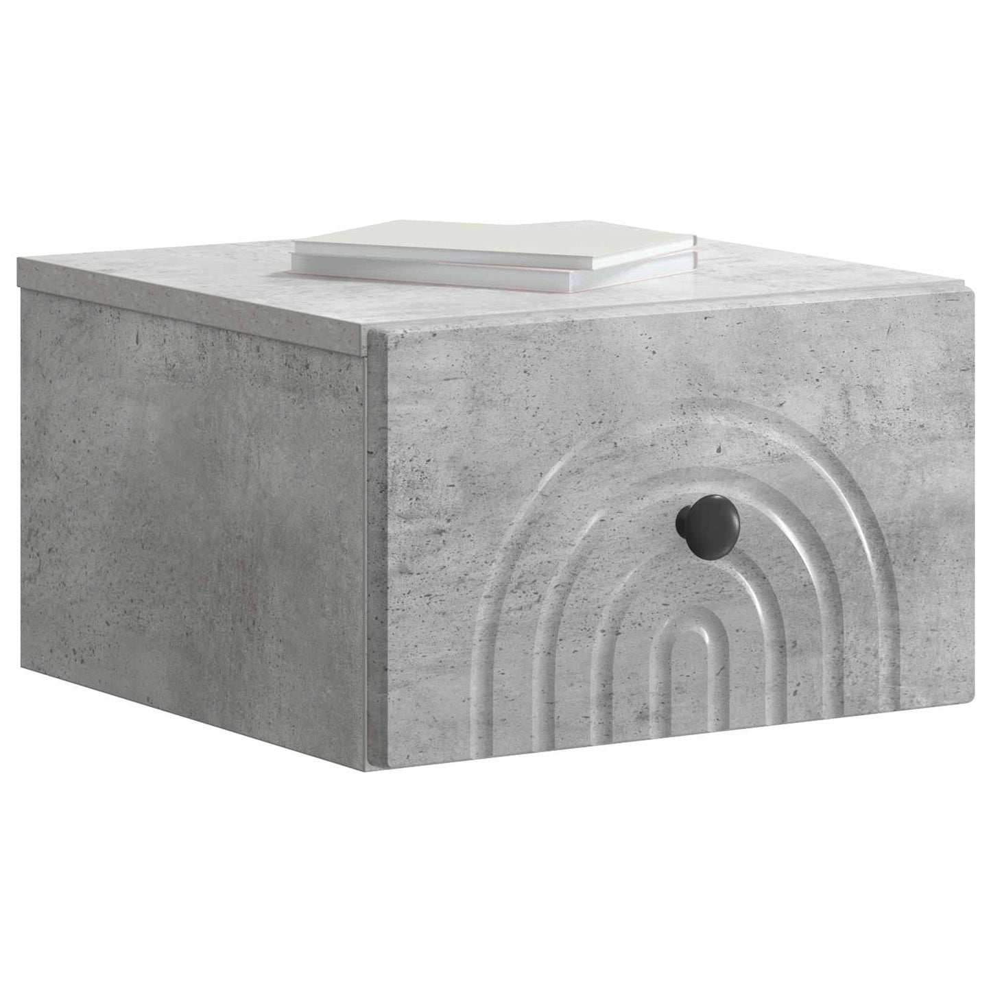 Vegghengt Nattbord Betonggrå 33 x 34,5 x 20 cm Konstruert tre