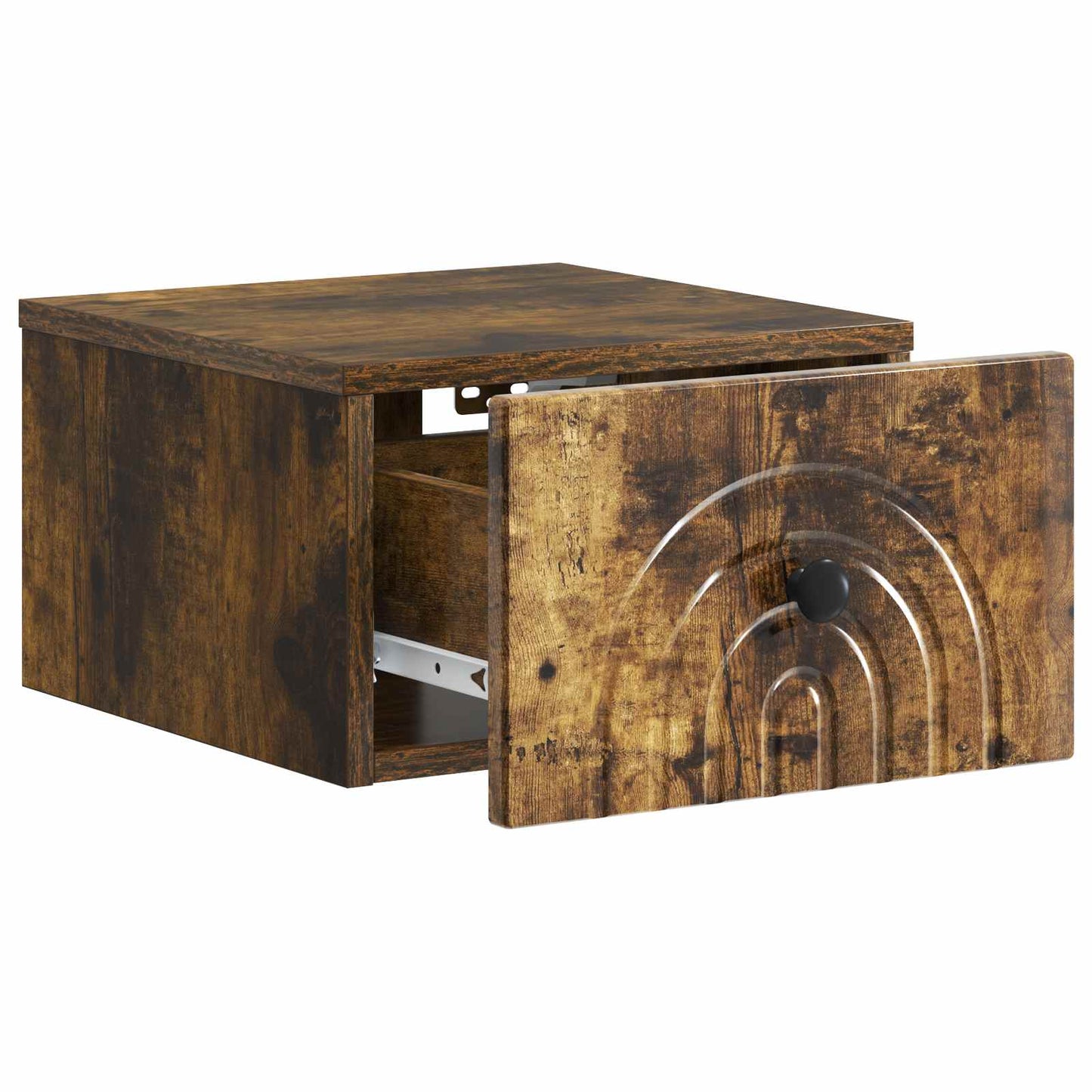 Vegghengt Nattbord Røkt Eik 33 x 34,5 x 20 cm Konstruert tre