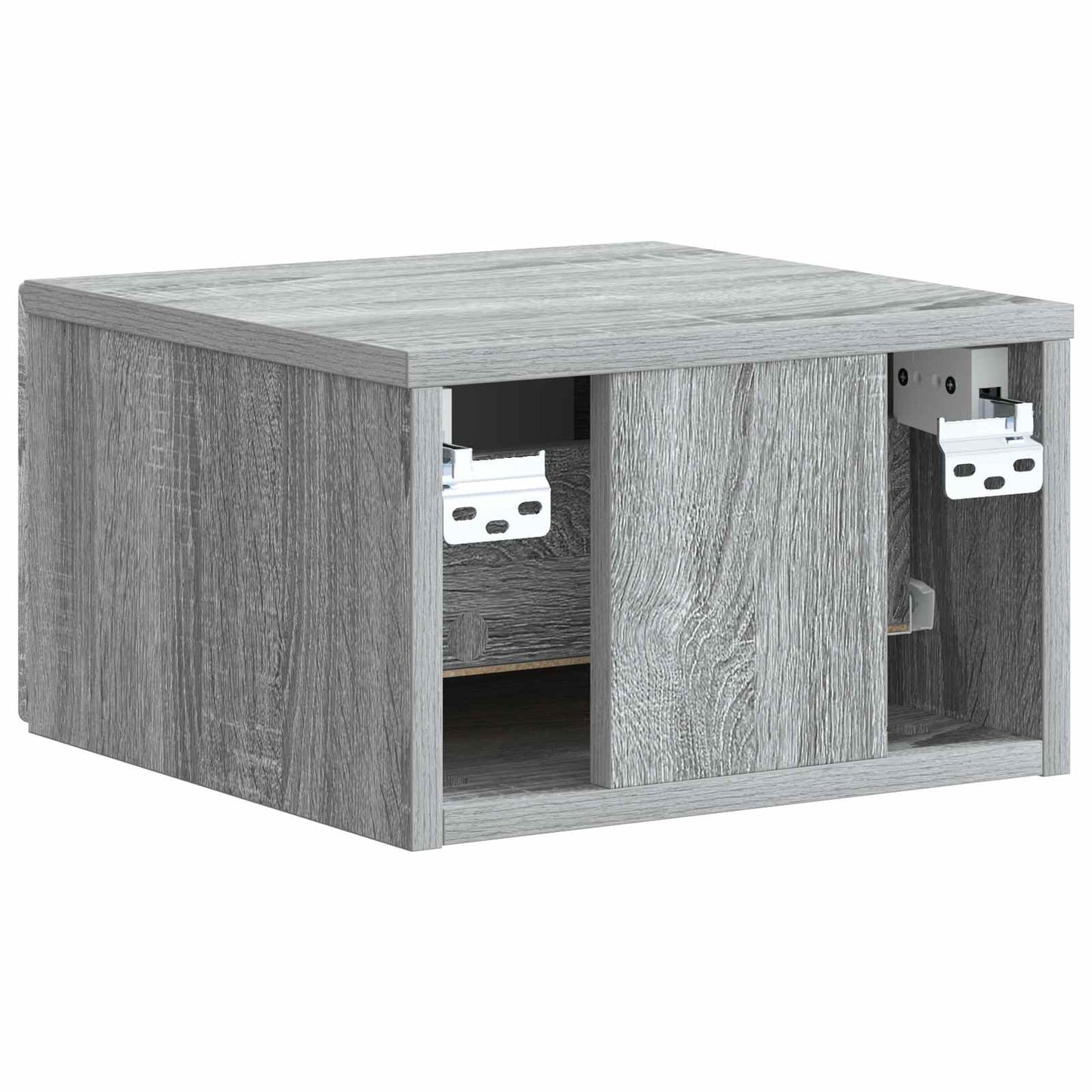 Vegghengt Nattbord med skuff 2 pcs Grå sonoma 33 x 34,5 x 20 cm