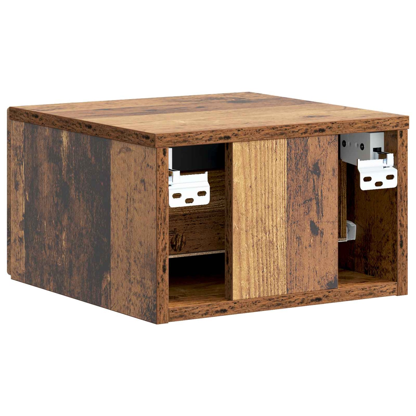 Vegghengt Nattbord 2 pcs Gammelt tre 33 x 34,5 x 20 cm