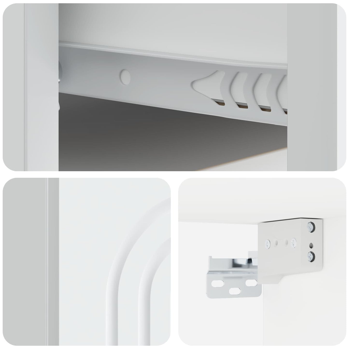 Vegghengt Nattbord 2 pcs Hvit 49 x 34,5 x 20 cm Konstruert tre