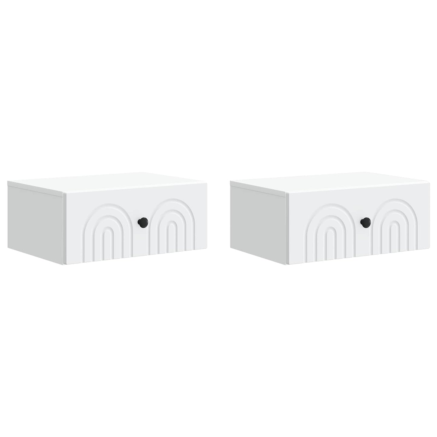 Vegghengt Nattbord 2 pcs Hvit 49 x 34,5 x 20 cm Konstruert tre