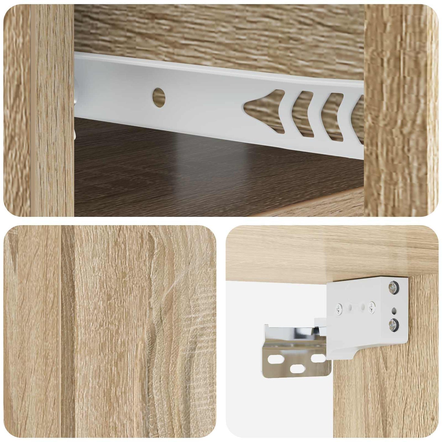 Vegghengt Nattbord Sonoma eik 49 x 34,5 x 20 cm Konstruert tre