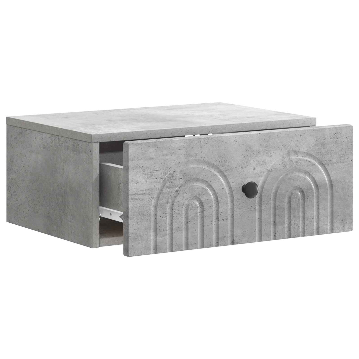 Vegghengt Nattbord med skuff 2 pcs Betonggrå 49 x 34,5 x 20 cm