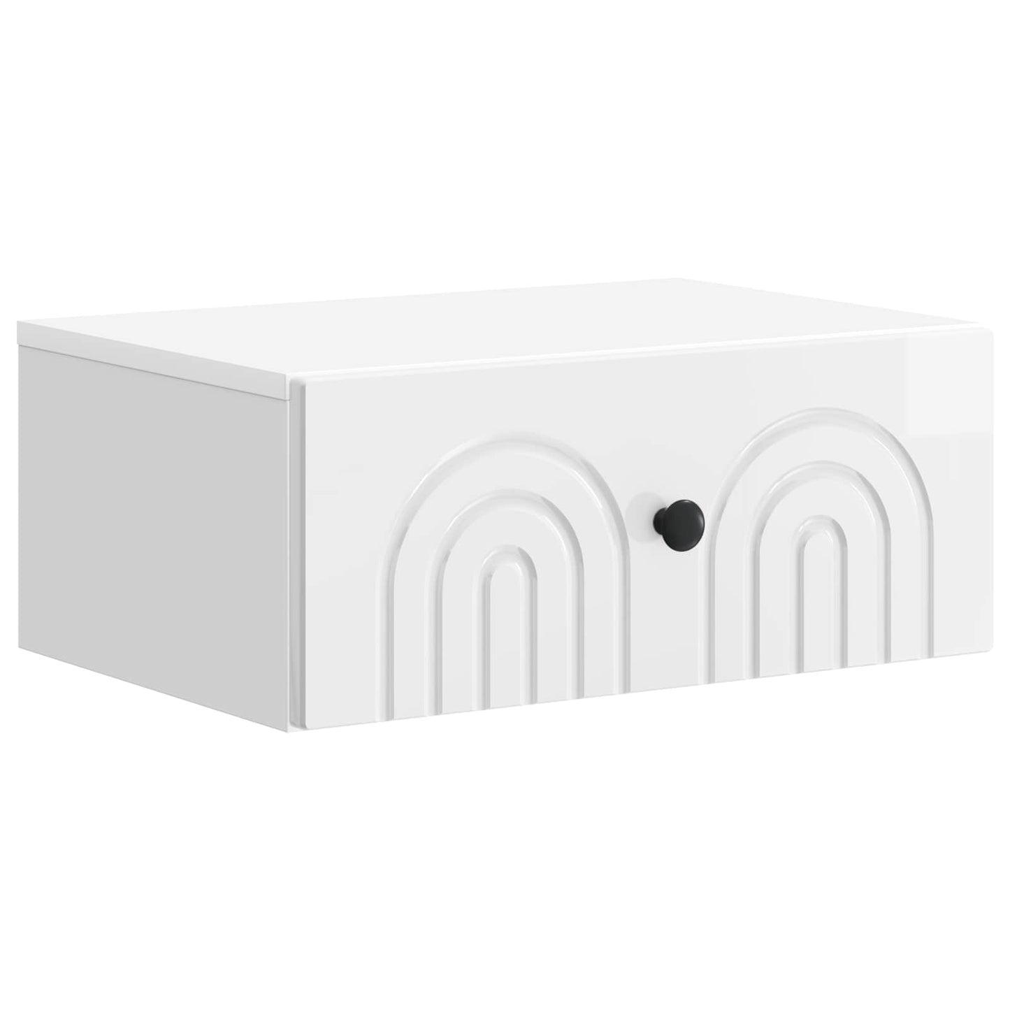 Vegghengt Nattbord 2 pcs Høgglans hvit 49 x 34,5 x 20 cm