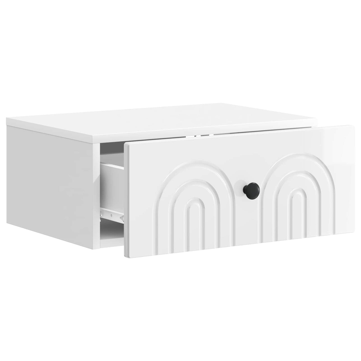 Vegghengt Nattbord 2 pcs Høgglans hvit 49 x 34,5 x 20 cm
