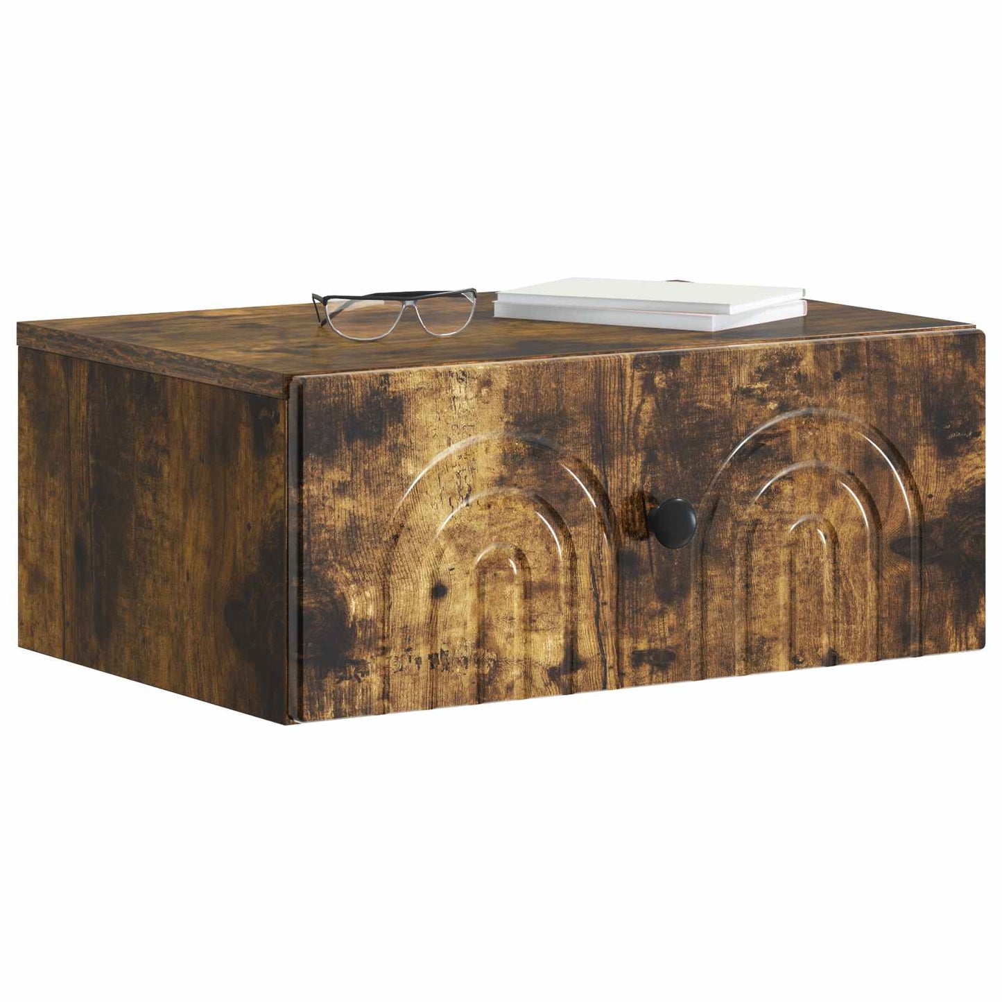 Vegghengt Nattbord Røkt Eik 49 x 34,5 x 20 cm Konstruert tre