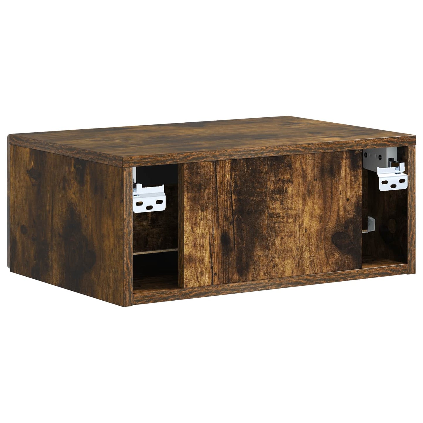 Vegghengt Nattbord med skuff 2 pcs Røkt Eik 49 x 34,5 x 20 cm