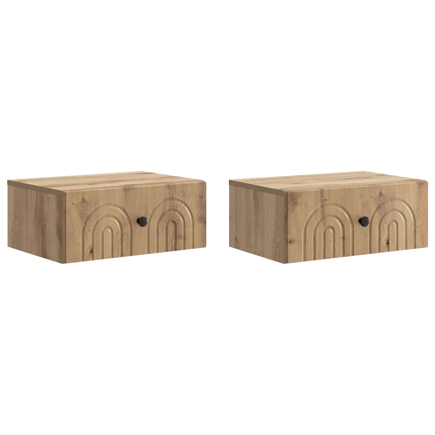 Vegghengt Nattbord 2 pcs Artisan eik 49 x 34,5 x 20 cm
